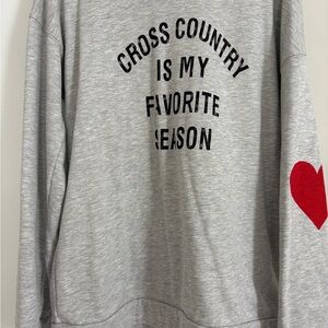 Gray Sweatshirt with Heart and Text